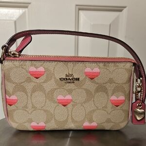 Coach NWOT Nolita 19 Pink Heart Mini Bag, Coach Heart Charm